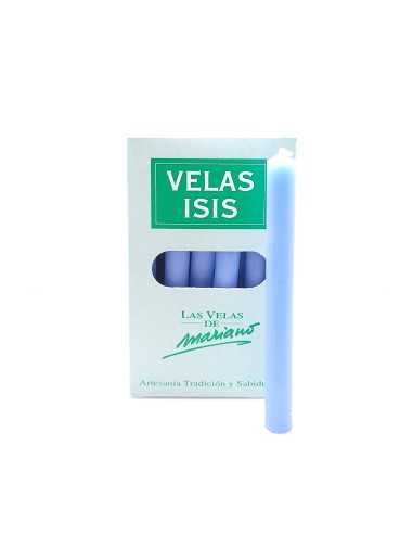 Boîte de 36 bougies Velas Isis II bleu foncé