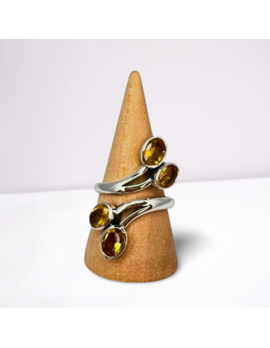 Bague réglable en Argent et Citrine